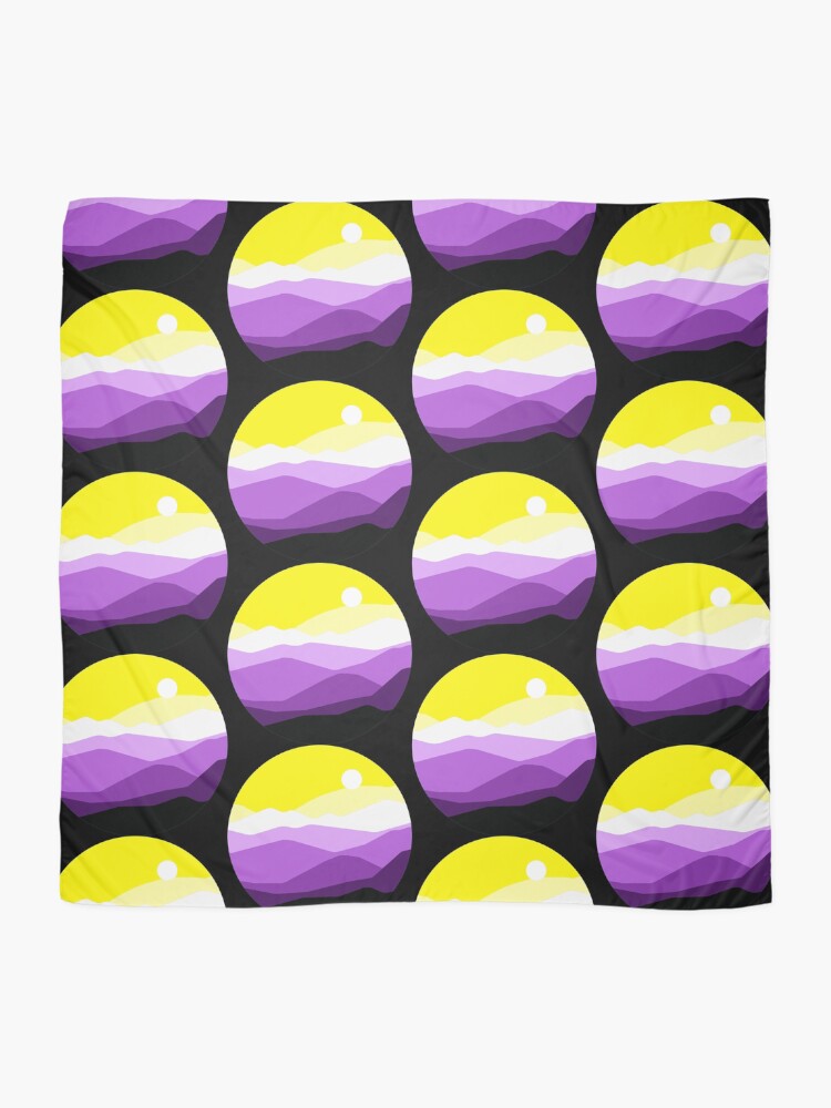 Thumbnail 2 of 3, Scarf, Subtle Nonbinary Pride Flag Landscape designed and sold by everything4eva.