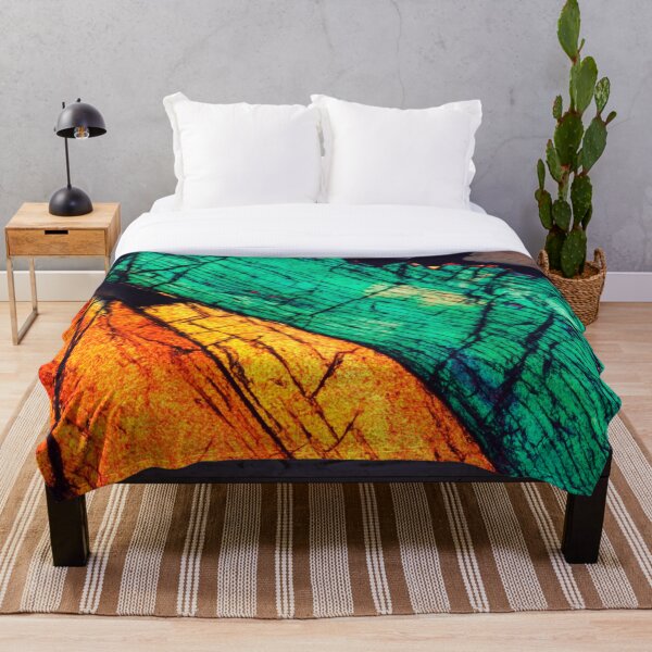 Epidote in Quartz Groundmass Mineral Art Throw Blanket