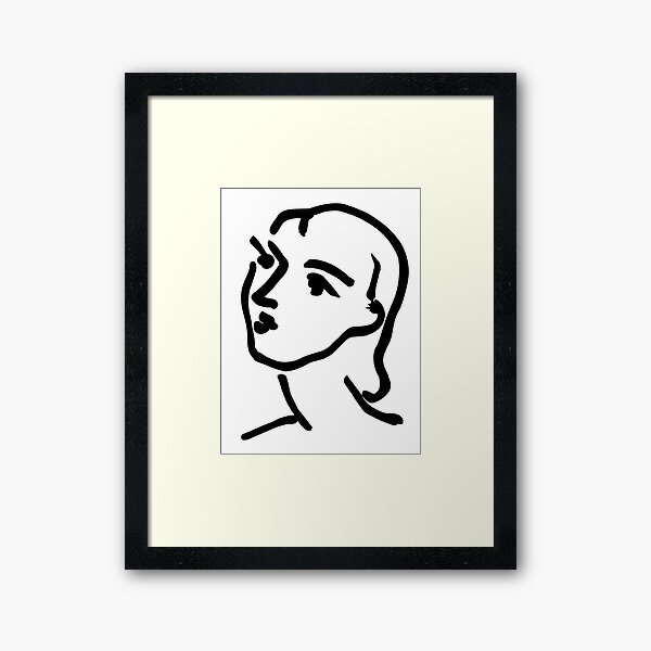 nadia aux cheveux lisses Framed Art Print