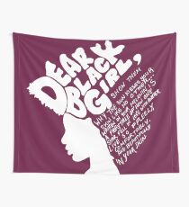 Dear Black Girl (White Print) Wall Tapestry