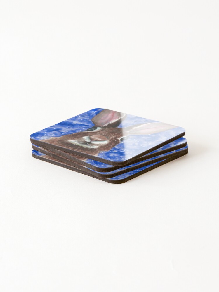 Thumbnail 4 of 5, Coasters (Set of 4), Jack Rabbit designed and sold by TwoFullMoonsArt.