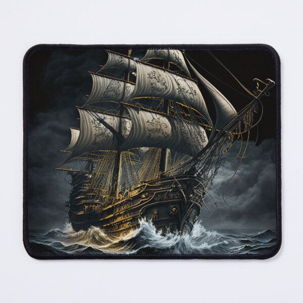 Artikelvorschau, Piratenschiff in schwerer See entworfen und verkauft von BeachBumPics.