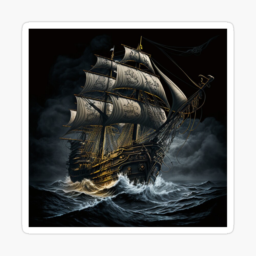 Pirate Ship in Heavy Seas Poster for Sale by BeachBumPics