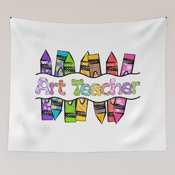 Item preview, Colorful Art Teacher Text with Crayons designed and sold by sweetbelle.