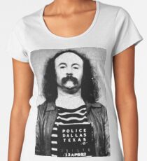 David Crosby Mug Shot Vertical Painting Black And White Women's Premium T-Shirt