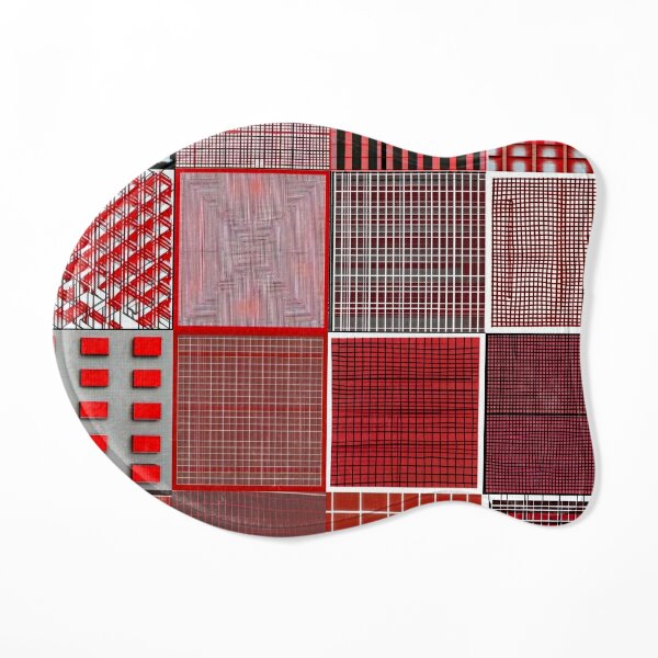 Grid of nested red squares Cat Mat