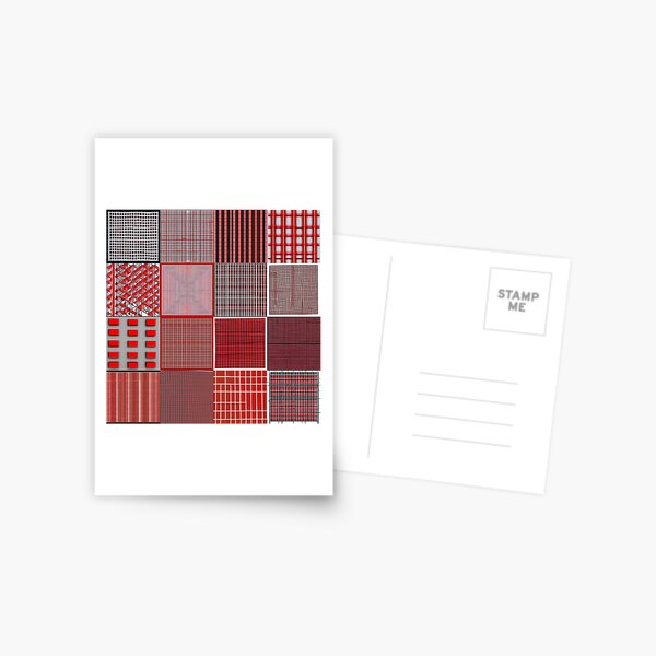 Grid of nested red squares Postcard