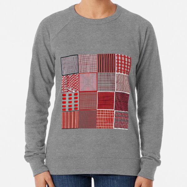 Grid of nested red squares Lightweight Sweatshirt