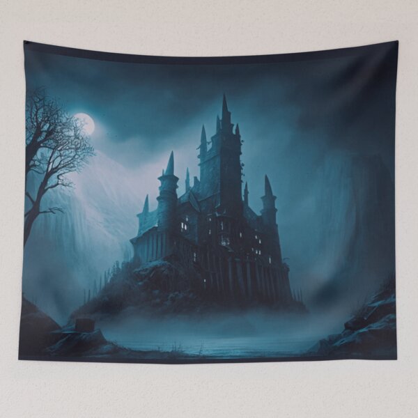 Item preview, Dark Castle in the Moonlight - Fantasy Art designed and sold by FantasyFusion.