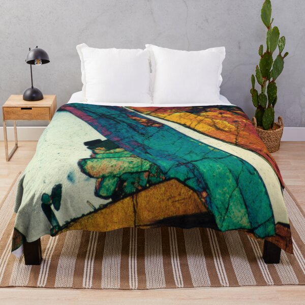 Epidote Blades in Quartz Geological Thin Section Photography Throw Blanket