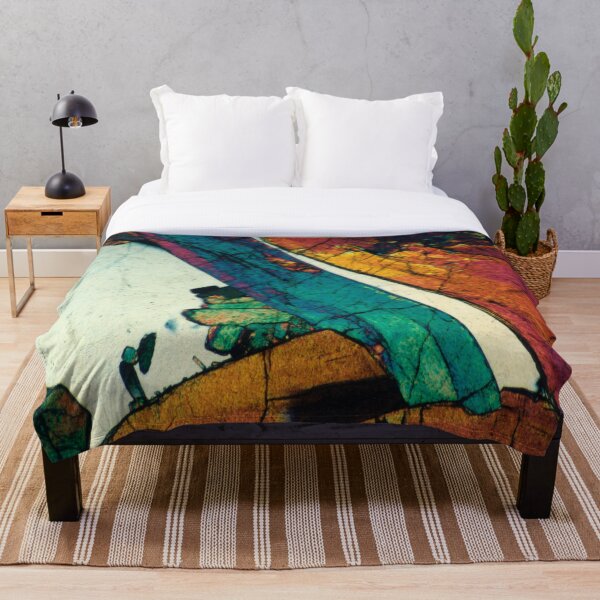 Epidote Blades in Quartz Geological Photography Throw Blanket