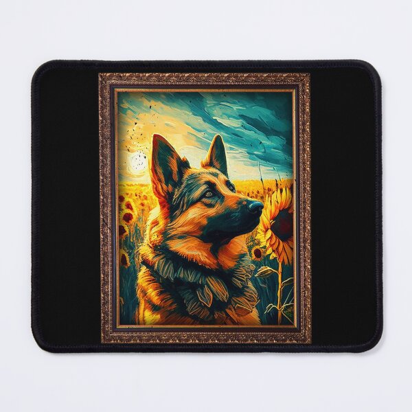 Item preview, German Shepherd Sunflower Painting Adorable Dog designed and sold by rafaeltto.