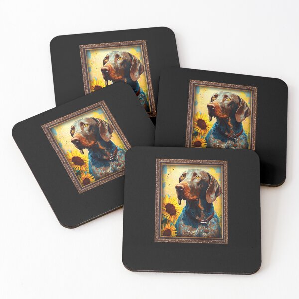 Item preview, German Shorthaired Pointer Sunflower Painting Adorable Dog designed and sold by rafaeltto.