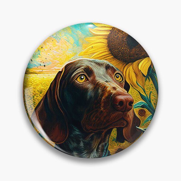 Item preview, German Shorthaired Pointer Sunflower Painting Adorable Dog designed and sold by rafaeltto.