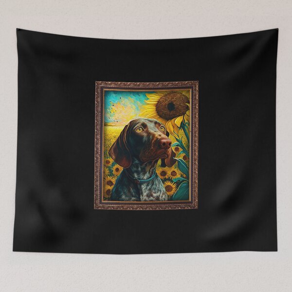 Item preview, German Shorthaired Pointer Sunflower Painting Adorable Dog designed and sold by rafaeltto.