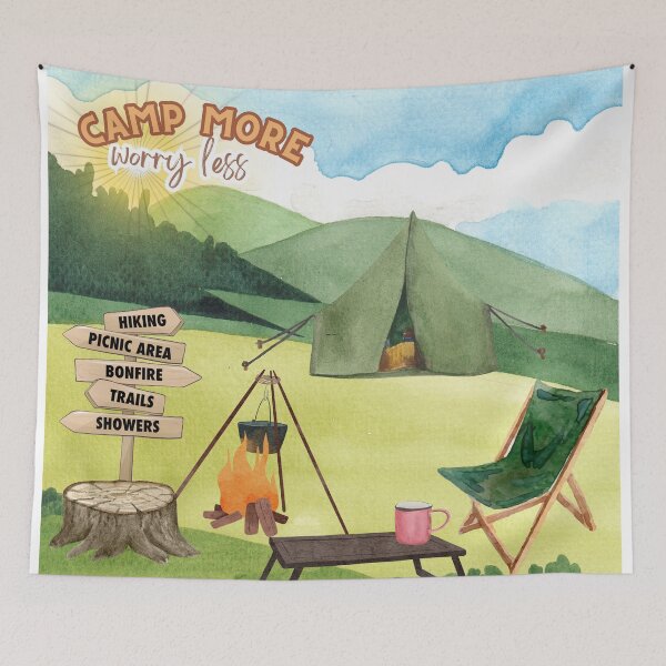 Item preview, Camp More Worry Less designed and sold by LifeNonchalant.