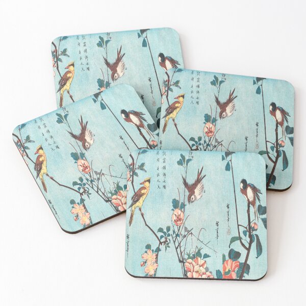 Item preview, Japanese birds and flowers vintage woodblock prints by Utagawa Hiroshige designed and sold by Tamas Das.