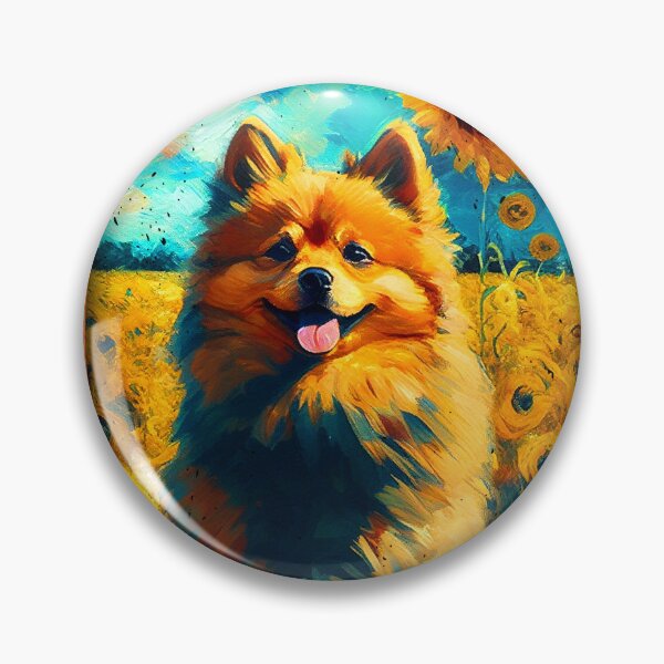 Item preview, German Spitz Sunflower Painting Adorable Dog designed and sold by rafaeltto.