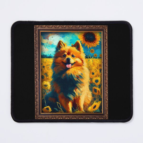 Item preview, German Spitz Sunflower Painting Adorable Dog designed and sold by rafaeltto.
