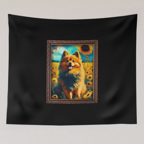 Item preview, German Spitz Sunflower Painting Adorable Dog designed and sold by rafaeltto.