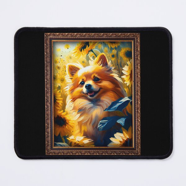 Item preview, German Spitz Sunflower Painting Adorable Dog designed and sold by rafaeltto.