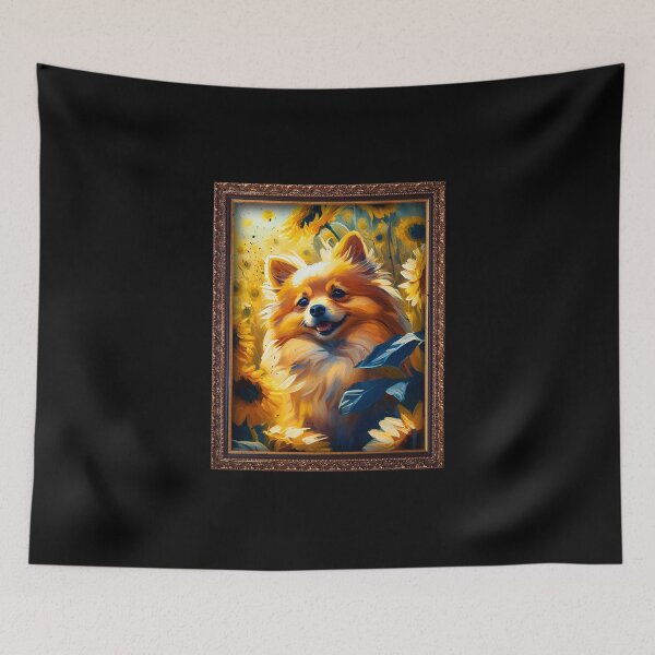 Item preview, German Spitz Sunflower Painting Adorable Dog designed and sold by rafaeltto.