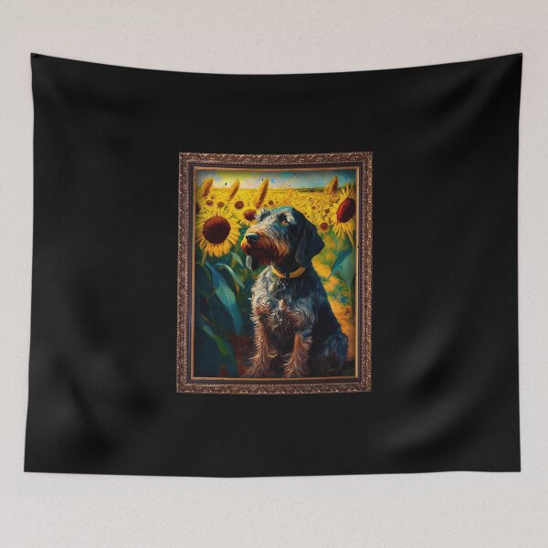 Item preview, German Wirehaired Pointer Sunflower Painting Adorable Dog designed and sold by rafaeltto.
