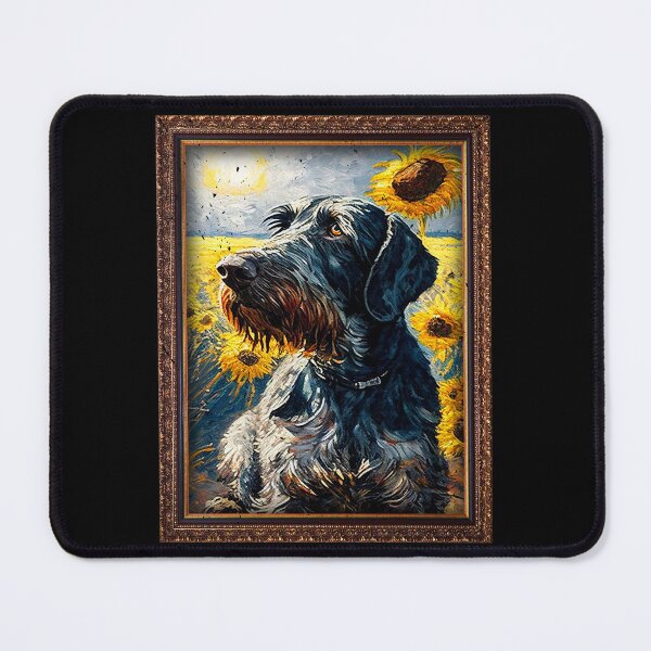 Item preview, German Wirehaired Pointer Sunflower Painting Adorable Dog designed and sold by rafaeltto.