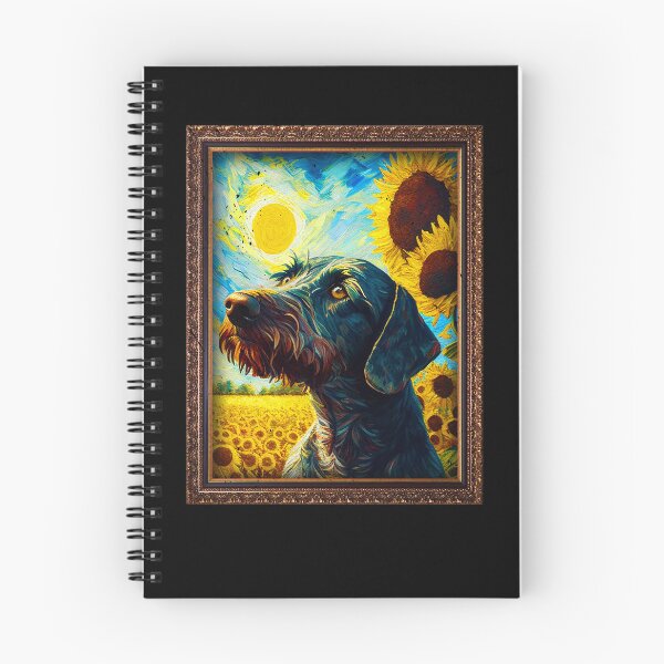 Item preview, German Wirehaired Pointer Sunflower Painting Adorable Dog designed and sold by rafaeltto.