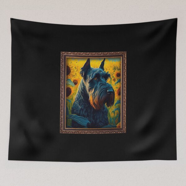 Aperçu de l'œuvre Giant Schnauzer Sunflower Painting Adorable Dog créée et vendue par rafaeltto.