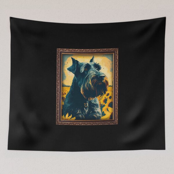 Aperçu de l'œuvre Giant Schnauzer Sunflower Painting Adorable Dog créée et vendue par rafaeltto.