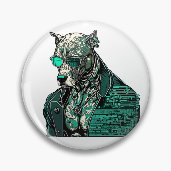 Artikelvorschau, Cyberpunk-Pitbull Nr. 7 entworfen und verkauft von OregonArtForAll.