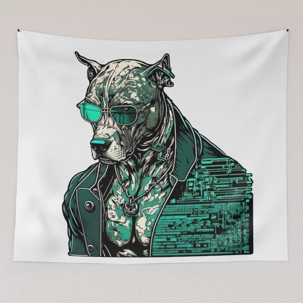 Artikelvorschau, Cyberpunk-Pitbull Nr. 7 entworfen und verkauft von OregonArtForAll.