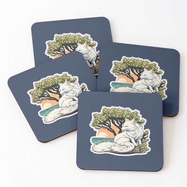 Item preview, white fox under the tree designed and sold by Grafik0.