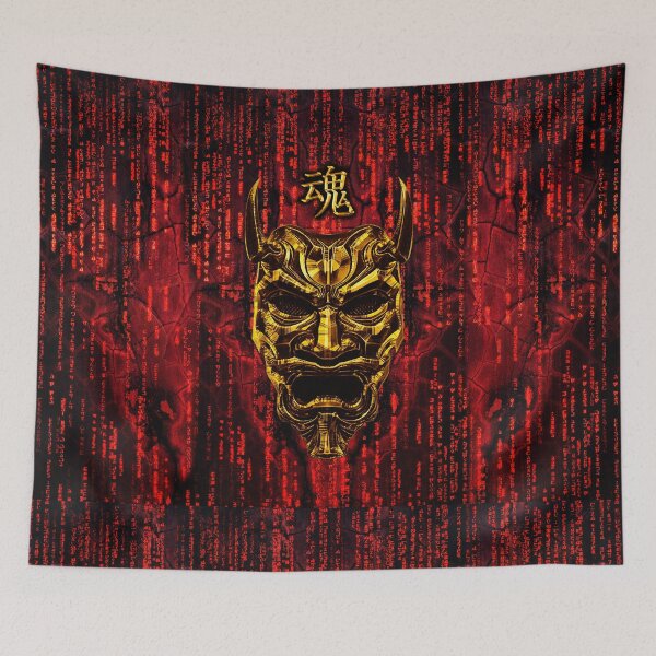 Item preview, Red digital matrix oni gold mask designed and sold by SyanArt.