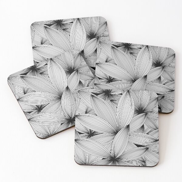 Item preview, black and white seamless pattern flower seamless pattern designed and sold by UnloveToy10.