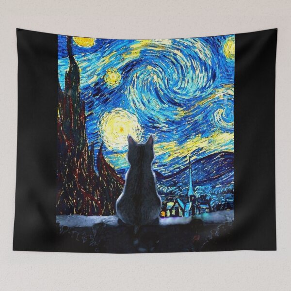 Item preview, Starry Night - Art Cat designed and sold by trumanstore.