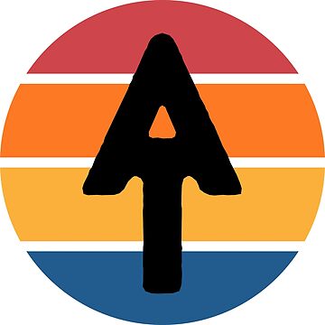 Appalachian Trail logo in black with colorful striped background