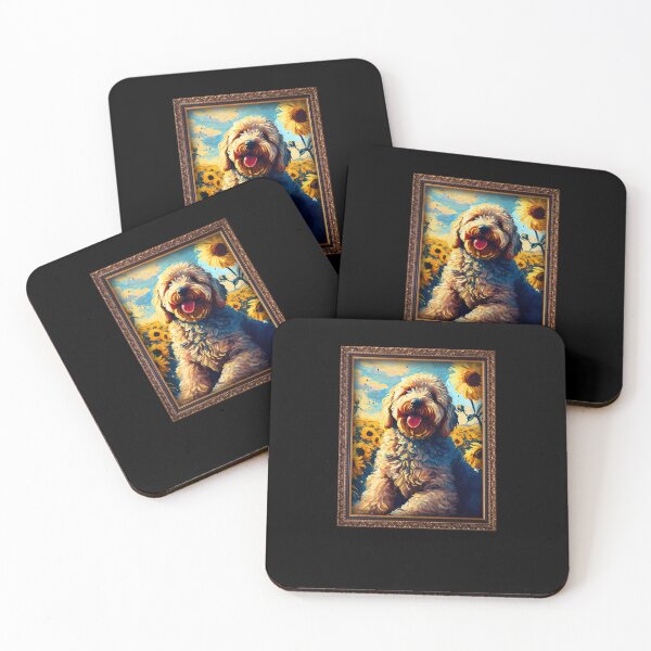 Artikelvorschau, Goldendoodle Sunflower Painting Adorable Dog entworfen und verkauft von rafaeltto.