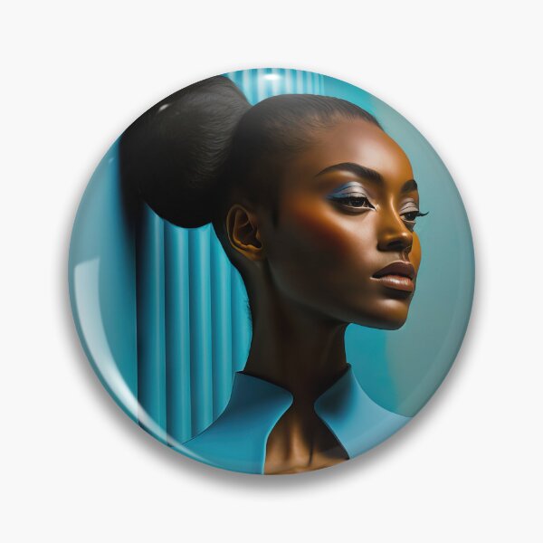 Item preview, Modern, colourfull, fashion art of a black african woman in cyans designed and sold by 12points.
