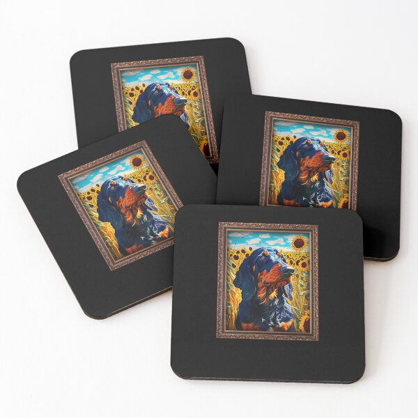 Item preview, Gordon Setter Sunflower Painting Adorable Dog designed and sold by rafaeltto.
