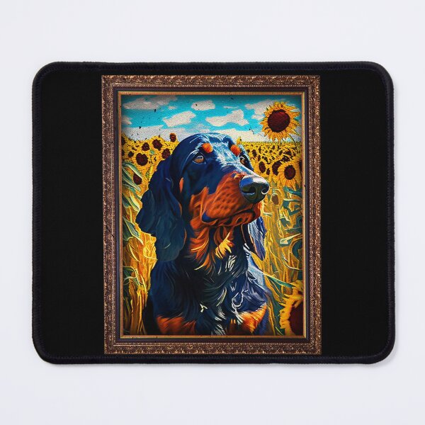 Item preview, Gordon Setter Sunflower Painting Adorable Dog designed and sold by rafaeltto.