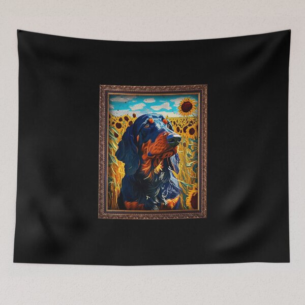Item preview, Gordon Setter Sunflower Painting Adorable Dog designed and sold by rafaeltto.