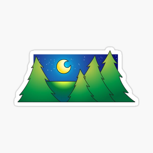 Trees at Night Sticker