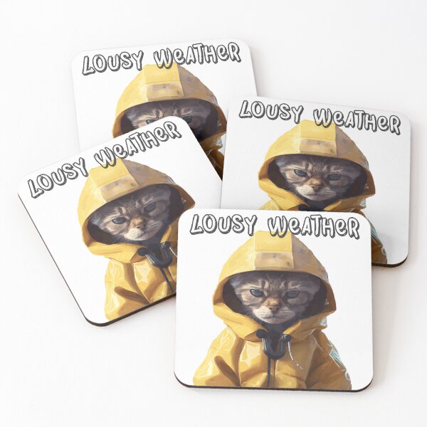 Item preview, Cat in Raincoat Lousy Weather Gift designed and sold by TeeArtistry.