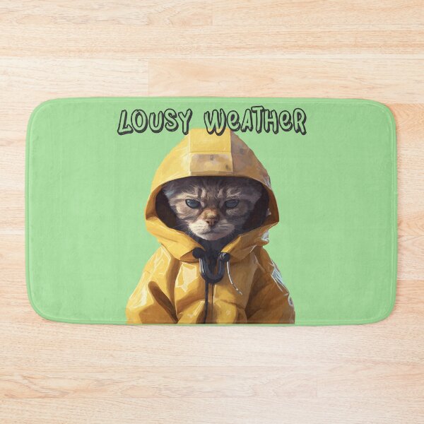 Artikelvorschau, Katze im Regenmantel Lousy Weather Geschenk entworfen und verkauft von TeeArtistry.