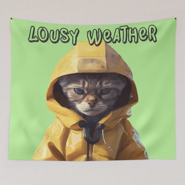 Item preview, Cat in Raincoat Lousy Weather Gift designed and sold by TeeArtistry.