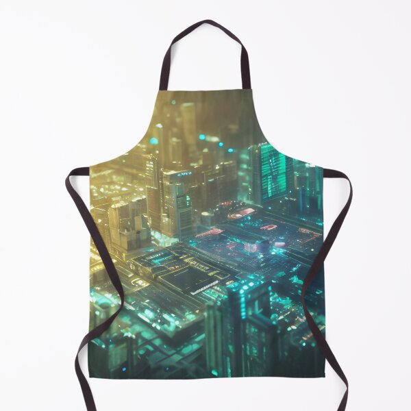Item preview, cyberpunk circuit-board city skyline designed and sold by ocota831.
