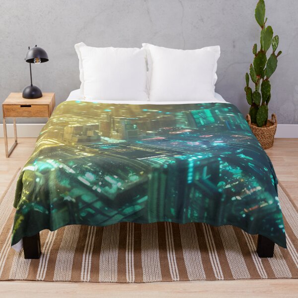 Item preview, cyberpunk circuit-board city skyline designed and sold by ocota831.
