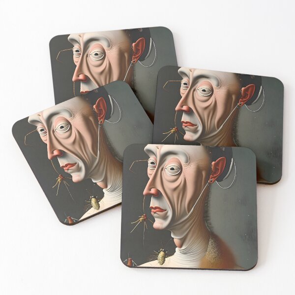 Item preview, Blurring Reality - A Surreal Portrait of a Man with Insect Company designed and sold by GalihDA.